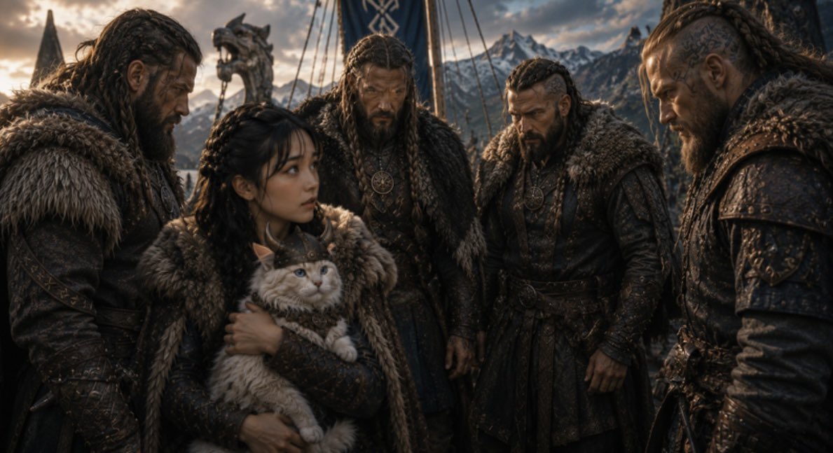DailyLofi73311's tweet photo. 🛡️Who saw the scare the Vikings gave Flavine and Miau? #lofidailyscenes #timetravel #lofiasmr #vikings https://t.co/FWfgylYXiE