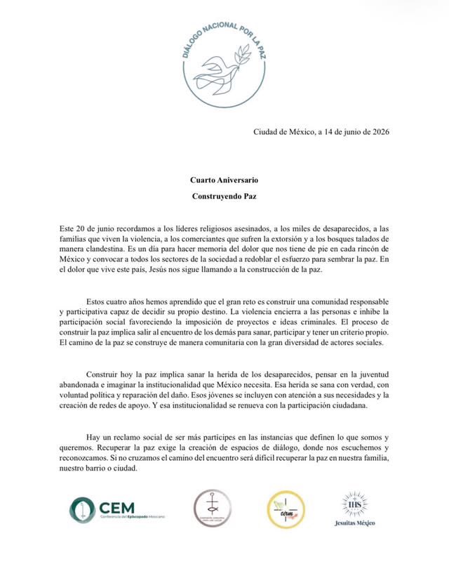 Sem_Angelus's tweet photo. 🕊️Hoy sábado 20 de junio
Unámonos 🇲🇽a orar por la paz 🙏🏻
🔔 3 pm 🕒 #paz https://t.co/SCtHv94At5