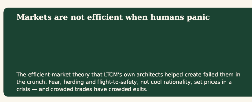 bhrt1971's tweet photo. Markets are not efficient when humans panic.

1. Fear
2. Herding
3. Flight to safety

Crowded trades have crowded exits. https://t.co/WxukXp2KCx