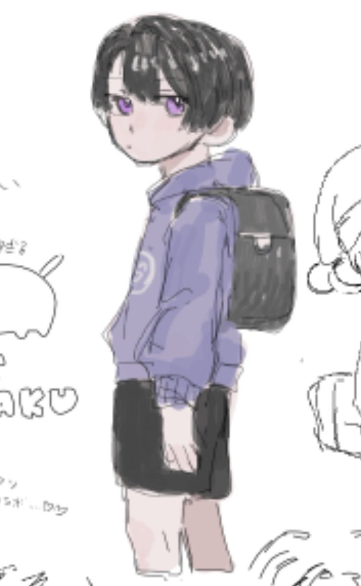 mayonaka__2h's tweet photo. もくれんさんの性別不詳を厳守しすぎているオタクなんですけど、幼少期どんな格好してたんだろう　前描いたときはこれでした https://t.co/iC0yftbRw5