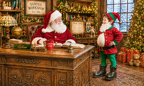 CincySanta's tweet photo. A young elf thinks he could easily do Santa's job in “Santa’s Replacement,” which has just been posted in my “Stories From The North Pole” blog @ https://t.co/Fkji7NUHlO #StoriesFromTheNorthPole #CincySanta #SantaVirtualVisit #ChristmasInJuly https://t.co/wbkRZvvWVW