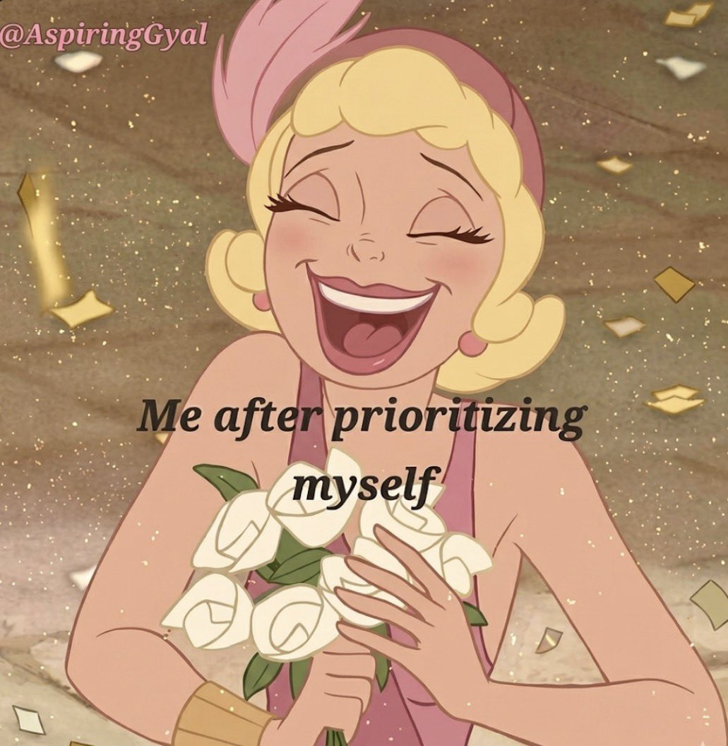 AspiringGyal's tweet photo. Prioritizing myself = Instant unhinged happiness 🌸🤣✨🫶 https://t.co/5MpxzEpsix