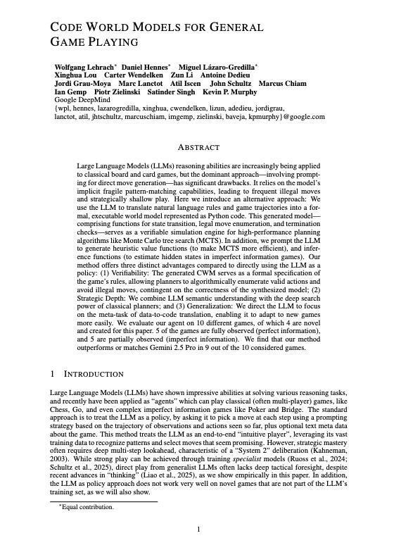 mdancho84's tweet photo. A Research Scientist at Google DeepMind just dropped a 58 page paper on building agents that specialize in game theory. 

Here are the most important parts: https://t.co/MjMK2ggyaf
