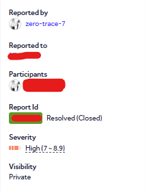 Zero_Dayy7's tweet photo. A High severity issue (7-8.9) I reported has been closed as Resolved.

Nice to see it fixed.
#BugBounty #CyberSecurity #EthicalHacking #InfoSec https://t.co/A8Xwioysu3