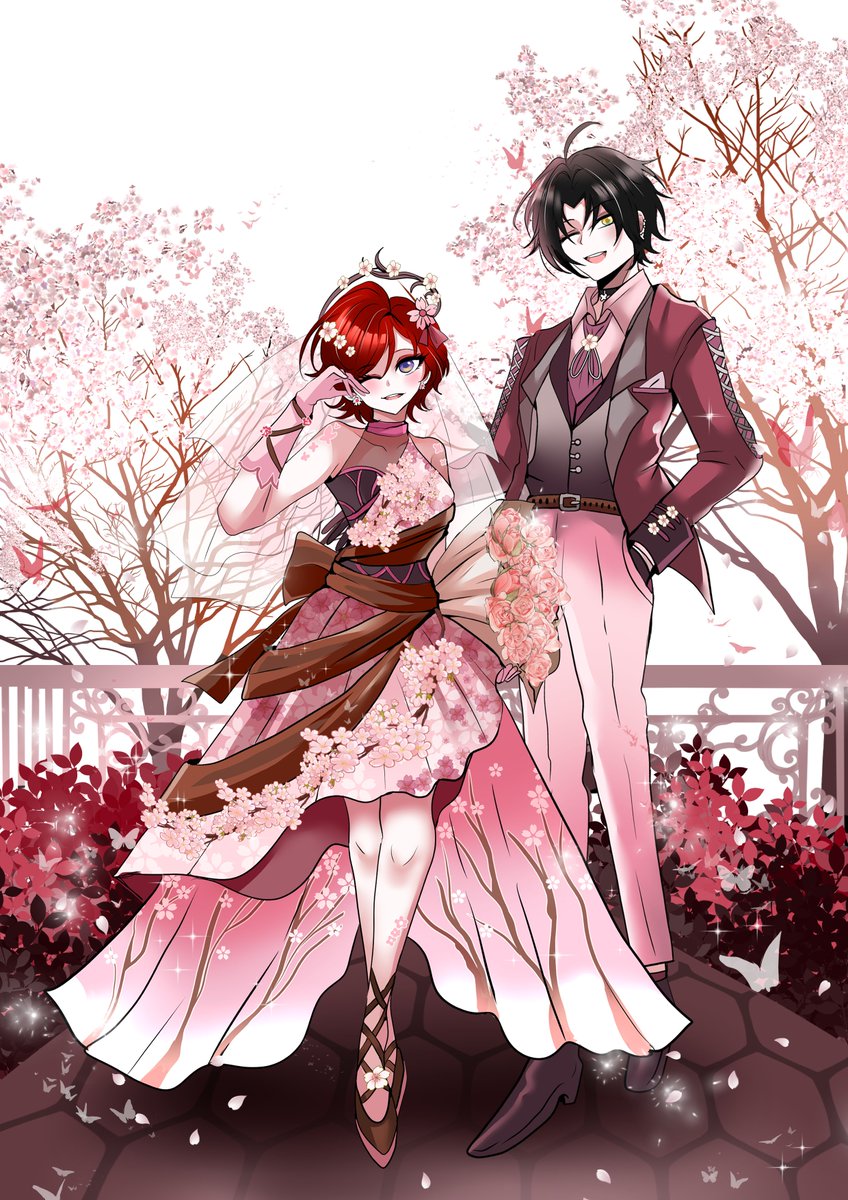 kyoharu__'s tweet photo. he gave me a pair of cherry blossom earrings, he said.. leaseyou wear it..
 i want to see you wear this and bloom with me.. 
and i said "yes".... 🌸🌸
. . 
. 
. 

. 
#kyoharu 
#Yumenikah26 #zzzoc #zzzyume https://t.co/MWpjkHHi0f