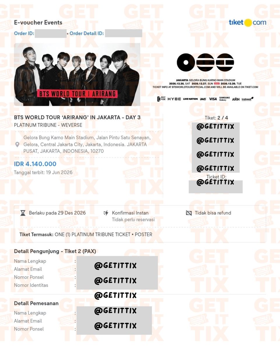 getittix's tweet photo. Day 3 Presale Secured ✅️ https://t.co/Mpdln0BSqZ