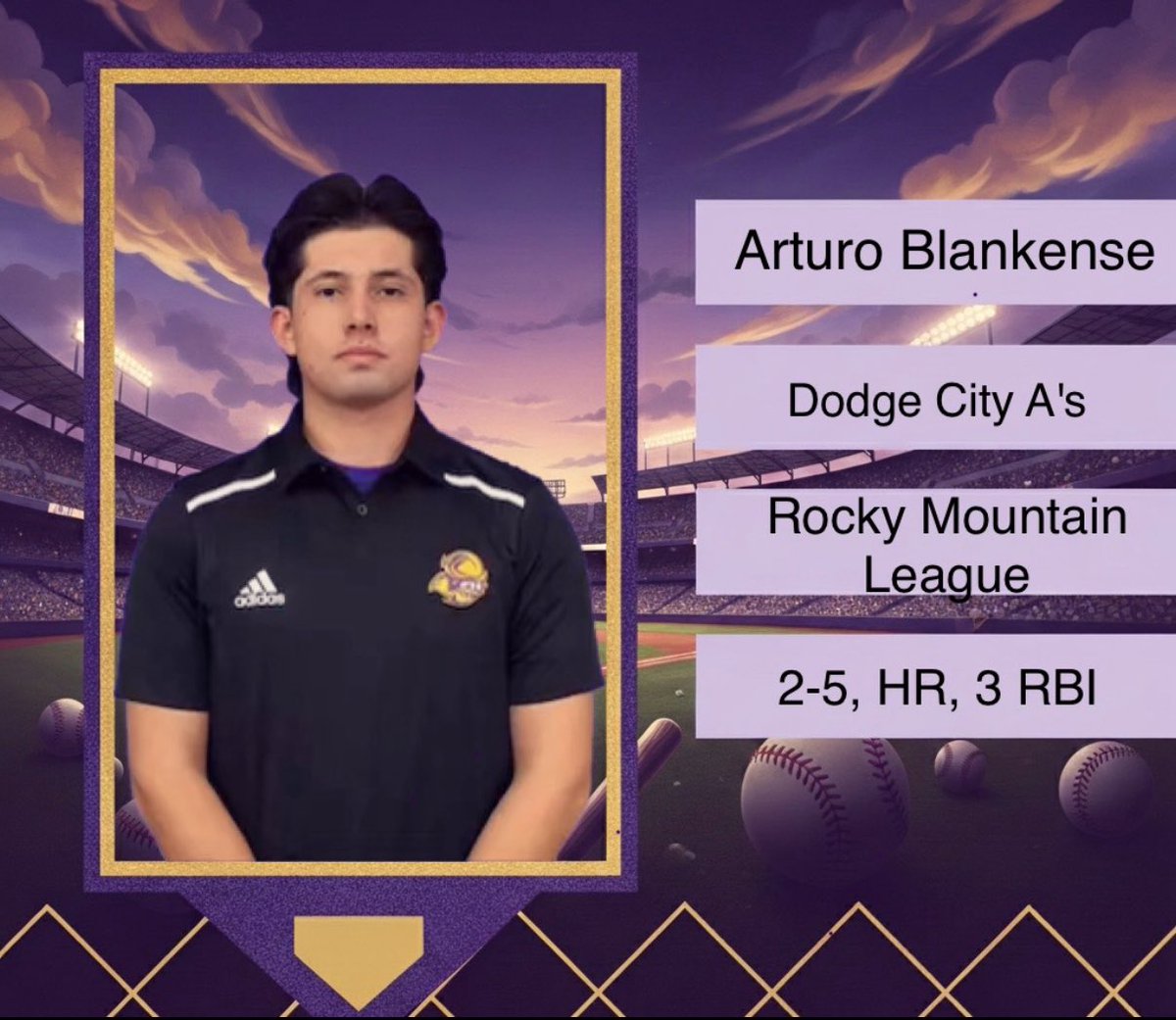 GoConqsBB's tweet photo. The #CONQS Summer Collegiate Conquistador of the Night is Arturo Blankense!
Arturo has been tearing it up since returning from his injury that kept him out this spring! https://t.co/9l4J0aZbSk