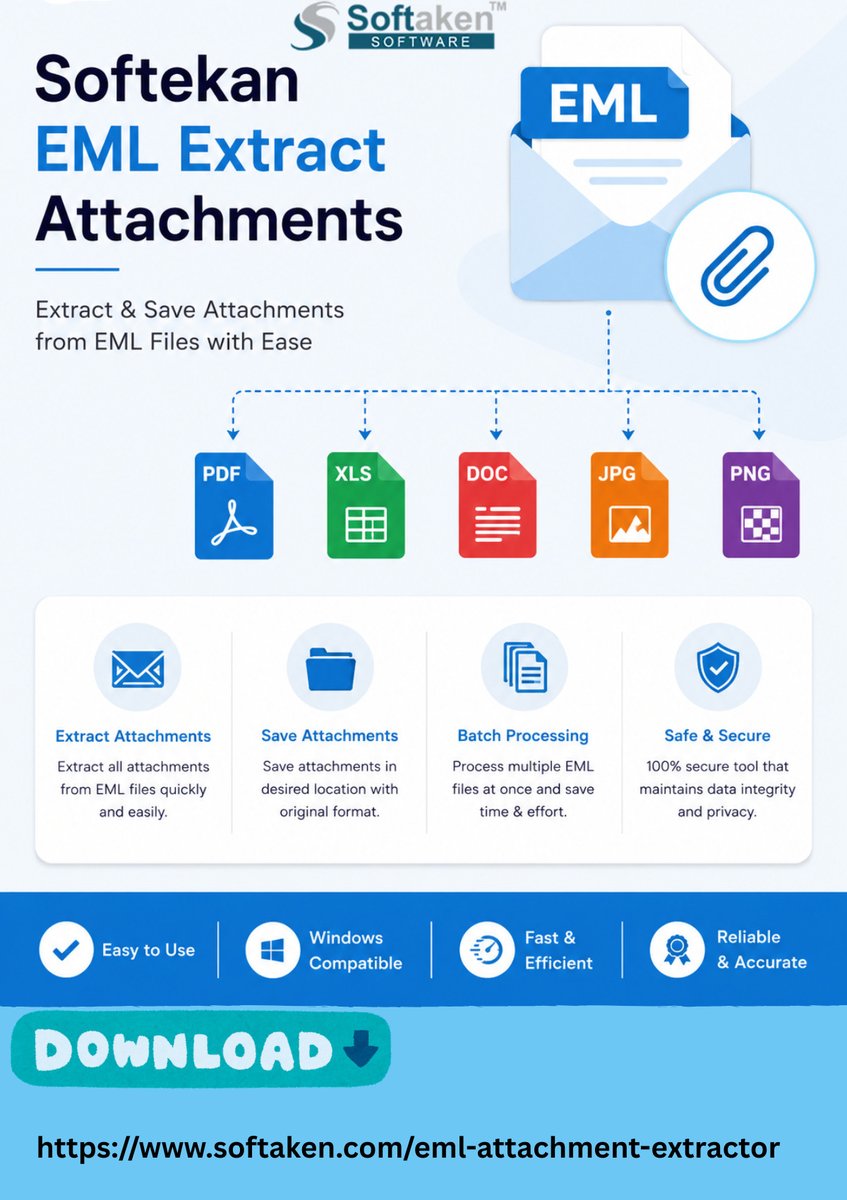 Demetrio_TW's tweet photo. Softaken EML Attachment Extractor is the quickest and safest technique to extract attachments from EML files.

Read More: https://t.co/74fsThDTrU

#EMLAttachmentExtractor #EML #AttachmentExtractor #EMLfiles https://t.co/zTI9WcO4O7