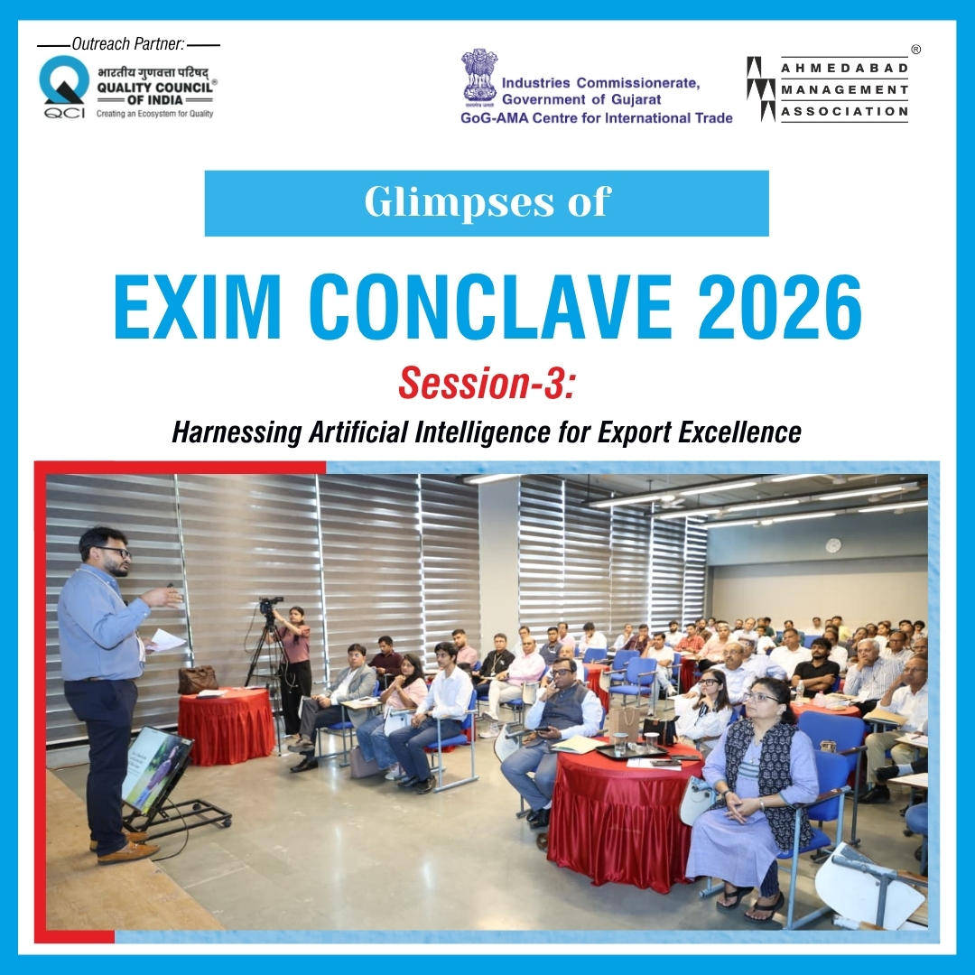 ama_ahmedabad's tweet photo. Session 3, "Harnessing Artificial Intelligence for Export Excellence", featured Mr. Parth Devariya, AMA Faculty, Founder and CEO, GFuture Tech Pvt. Ltd.

The session explored how Artificial Intelligence can support exporters through smarter decision-making, enhanced efficiency and innovative approaches to international business growth.

@Unmeshdixit @parthdevariya @QualityCouncil @icgujarat

#ama #amaindia #eximconclave #artificialintelligence #exportinnovation
