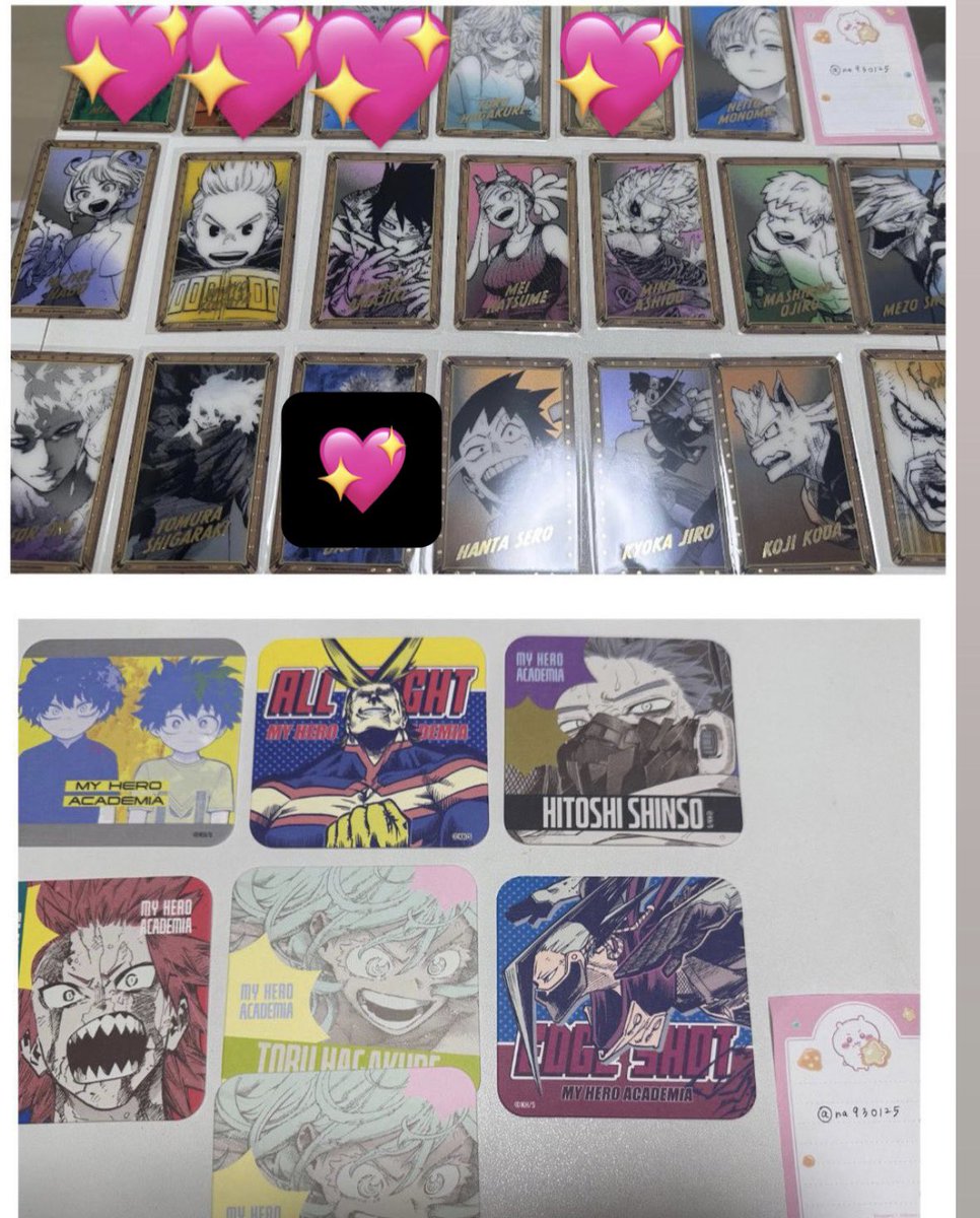 na930125's tweet photo. 【交換】
僕のヒーローアカデミア　ヒロアカ原画展　箔押しクリアカードコレクション マグネット マグネットステッカー アートコースター アトコ 箔押し メモリアルコレクション メモコレ

【譲】画像1~3枚目

【求】マグネットステッカー 4枚目画像のもの

n:1でも可
検索からでもお声かけください https://t.co/8JxJs7UH17