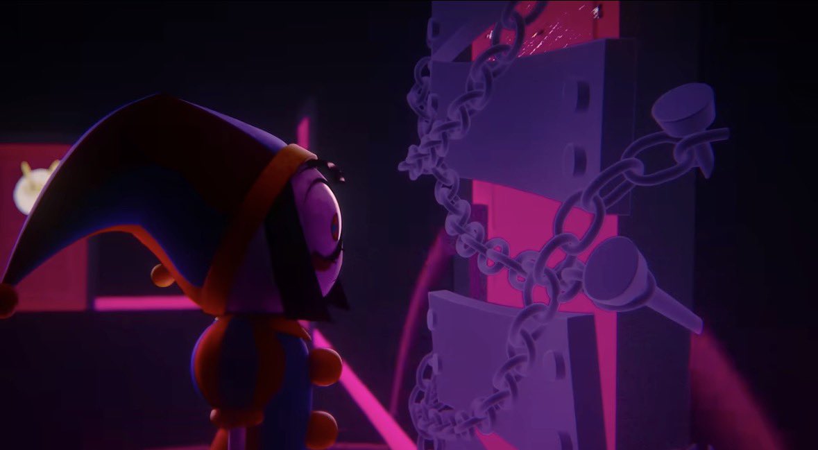 lazyhime24's tweet photo. The fact that the door where Pomni abstracts had to be locked and bolted shut because Jax literally cannot imagine a world without her. And if that door did manage to open, Jax probably abstracted there too.. #funnybunny #tadc https://t.co/rYWezmYl72