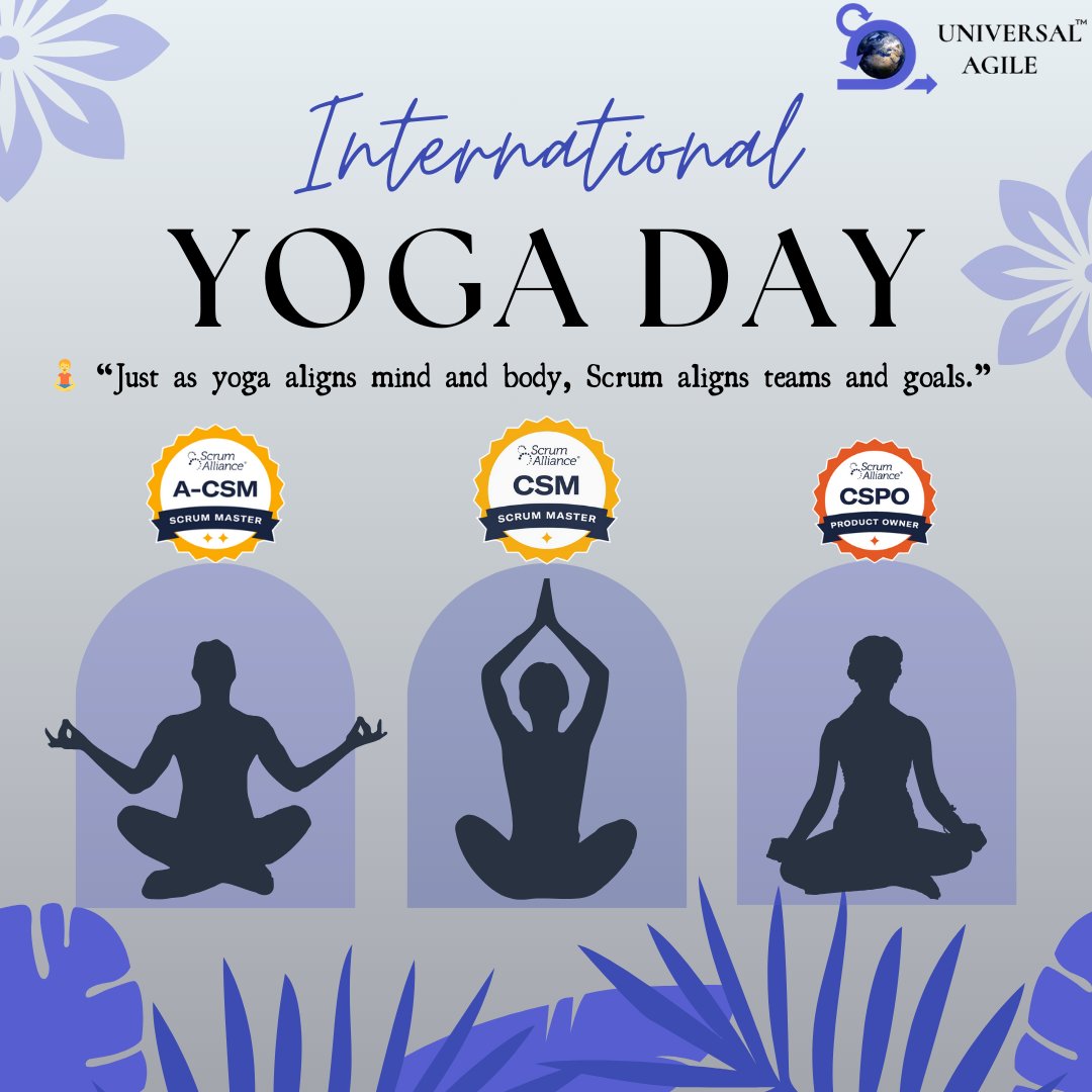 UniversalAgile's tweet photo. International YOGA DAY
Just as yoga aligns mind and body, Scrum aligns teams and goals.
#InternationalYogaDay2026 #YogaForHumanity #MindBodyHarmony #ScrumValues #TeamAlignment https://t.co/LLhNbU7POt