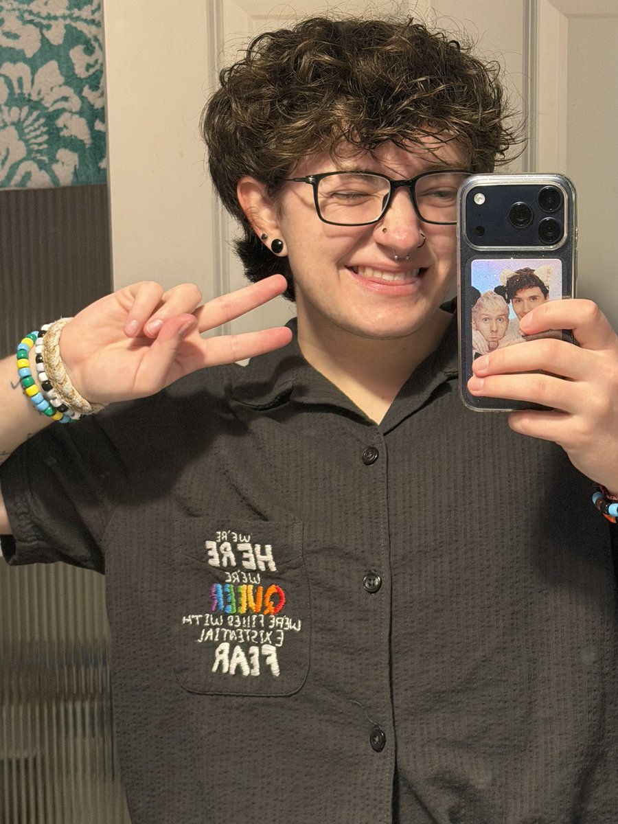 hard4phan's tweet photo. first time embroidering, i finished at 4 am omg. i’m gonna try and get some better pics at pride hehe but what do yall think?? 🫶🏻✨ https://t.co/vWJ7ujmQSp