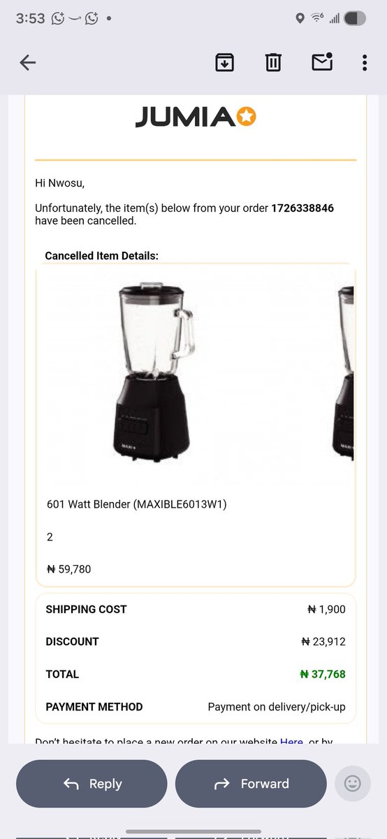 elbuzzy's tweet photo. @JumiaNGHelp my order was canceled due to system glitch accordingly to your cc I participated in your 14th anniversary now I can get the discount anymore is it that the anniversary is for selected customers https://t.co/u85Y6UK6Er