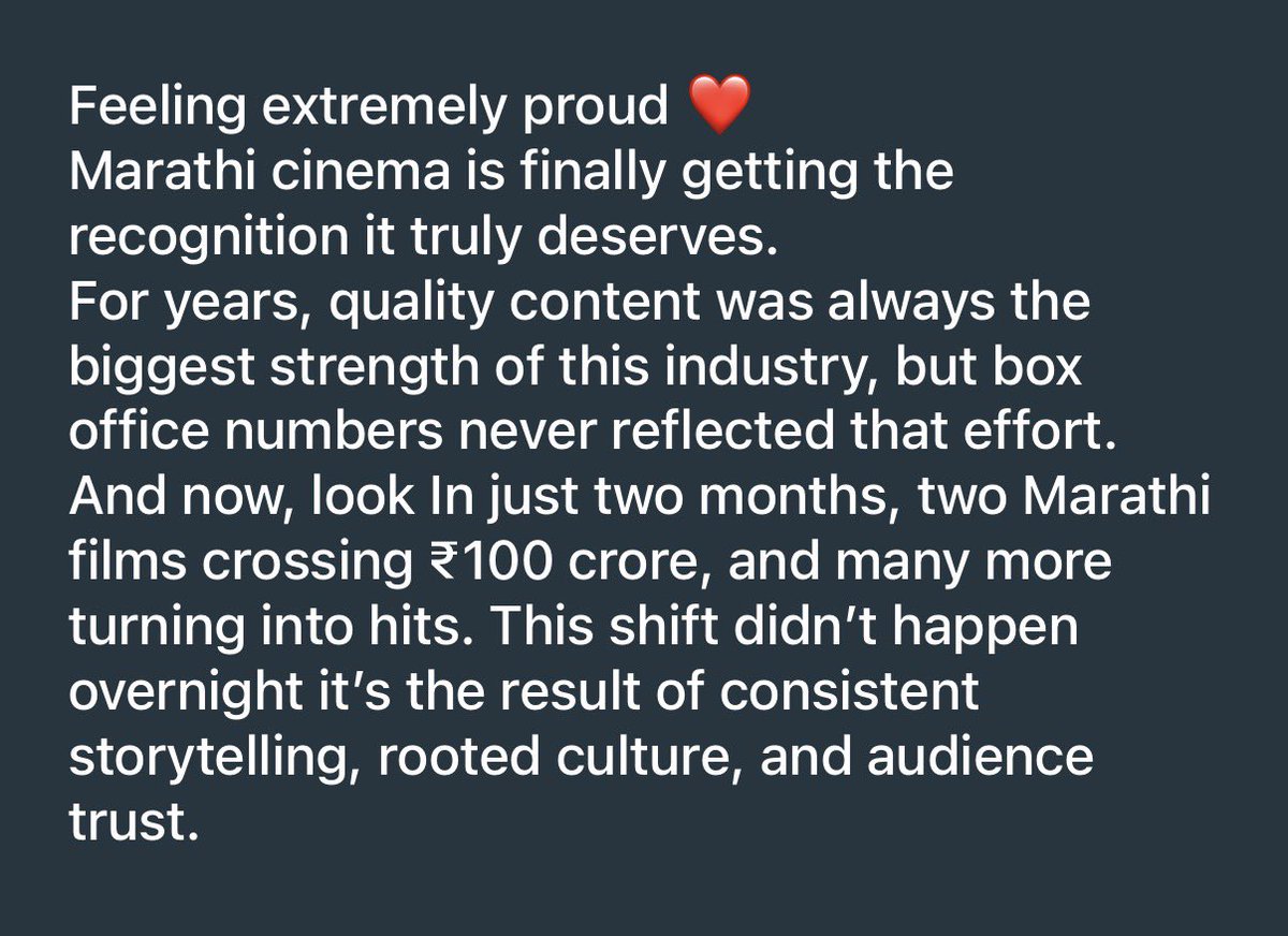 mmoseen_'s tweet photo. #MarathiCinema #ProudMoment #ContentIsKing #100CrClub #IndianCinema #MarathiPride https://t.co/lxdWvyDuim