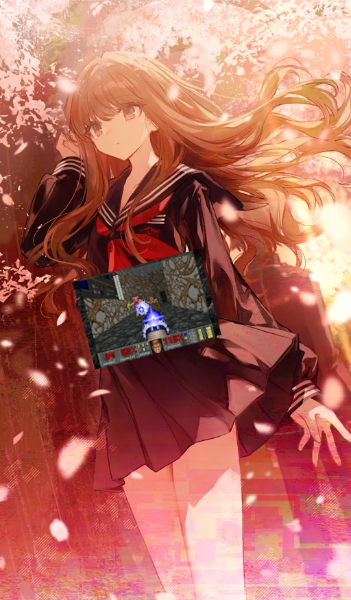 AmyRosified's tweet photo. BREAKING:  

Rin Tohsaka (EXTRA) has managed to successfully run Doom (1993) on Hakuno Kishinami. https://t.co/YHtKHgLrei