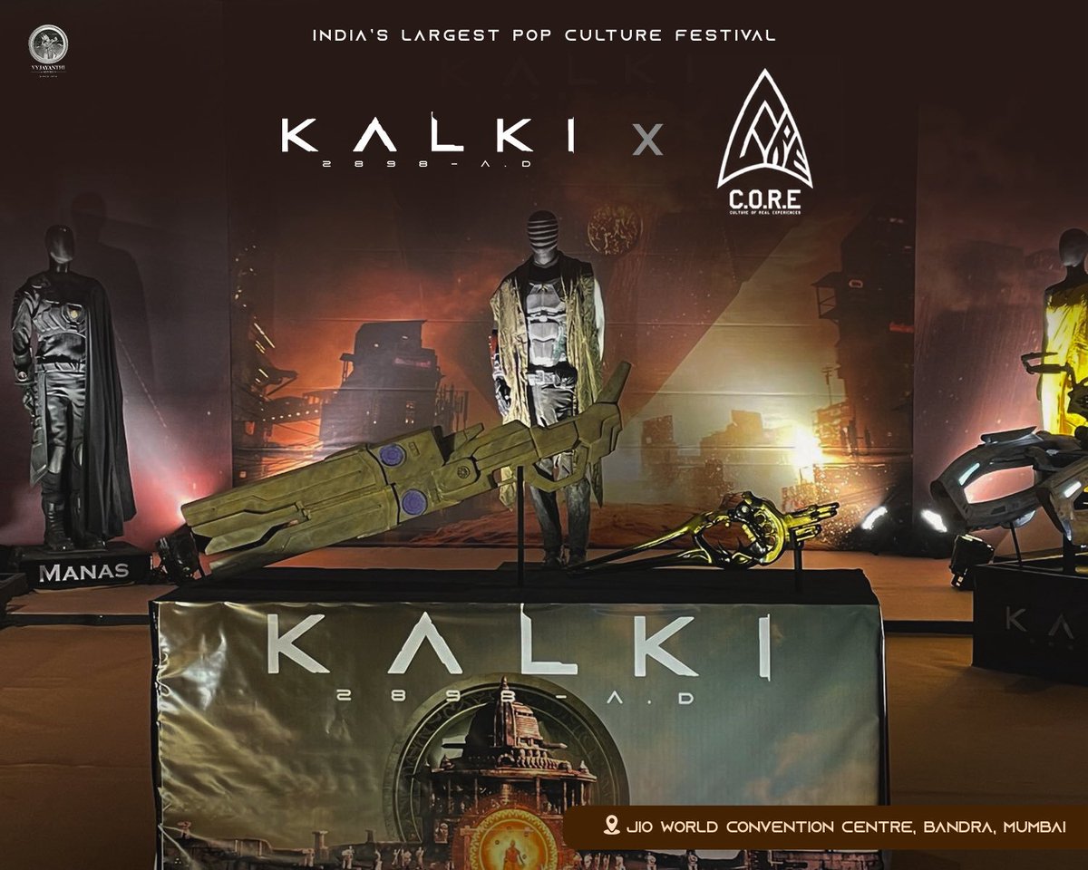 PrabhasNetwork_'s tweet photo. From the Complex to C.O.R.E. ⚡️

Experience the World of #Kalki2898AD at India’s largest pop culture festival.

Join Team at Jio World Convention Centre, Mumbai.
#CORE2026 🔥🔥❤️‍🔥💥 https://t.co/vdAXs5HBXy