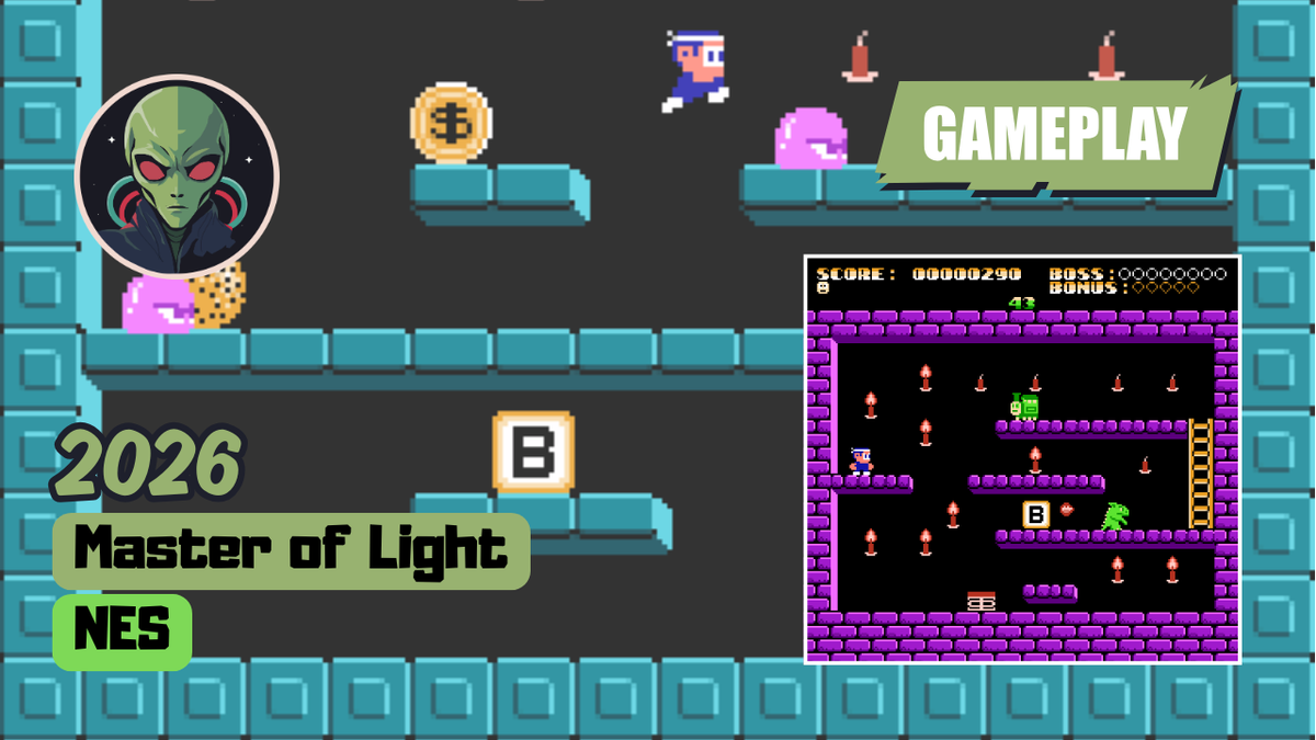 brewotakumag's tweet photo. BrewOtaku gameplay of the NES game 'Master of Light' by baardbi. Embark on getting back the light, stolen by the not so friendly wizard 'Dark Lucius'.
YT: https://t.co/fPUTa6aDzw
DL: https://t.co/66cWCAsggM
#nes #game #gameplay #homebrew #masteroflight https://t.co/qwgNxk4ZS7