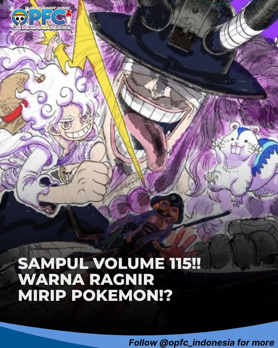 OPFC_Indonesia's tweet photo. ICYMI - DESAIN SAMPUL VOLUME 115!!

Baru2 ini akun resmi ONE PIECE merilis proses ilustrasi sampul Vol 115. Uniknya, warna Ragnir tampak mirip Pachirisu. Berhubung Oda suka main Pokemon GO dan Meltan pernah masuk manga, apakah ini disengaja? 👀

#ONEPIECE
#Pokemon
#ONEPIECE115 https://t.co/M0mRLcyIYw