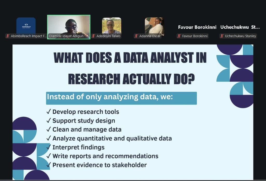 abimbsreach's tweet photo. Great session today at Empawa Data Training where our facilitator shared insights on how data analysts can stand out in the research industry. We covered technical, research, and soft skills, career strategies, and had an engaging Q&amp;A session. Full video on AbimbsReach YT channel https://t.co/TISXJoP1No