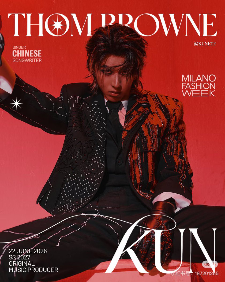 39920138Blue's tweet photo. KUN’s poised demeanor heightens the grandeur of Thom Browne’s flagship Milan fashion spectacle.

KUN for MFW 2026
#KUN #THOMBROWNE #KUNxTHOMBROWNE
@kun_officialx @ThomBrowne https://t.co/KVPrQ69B38