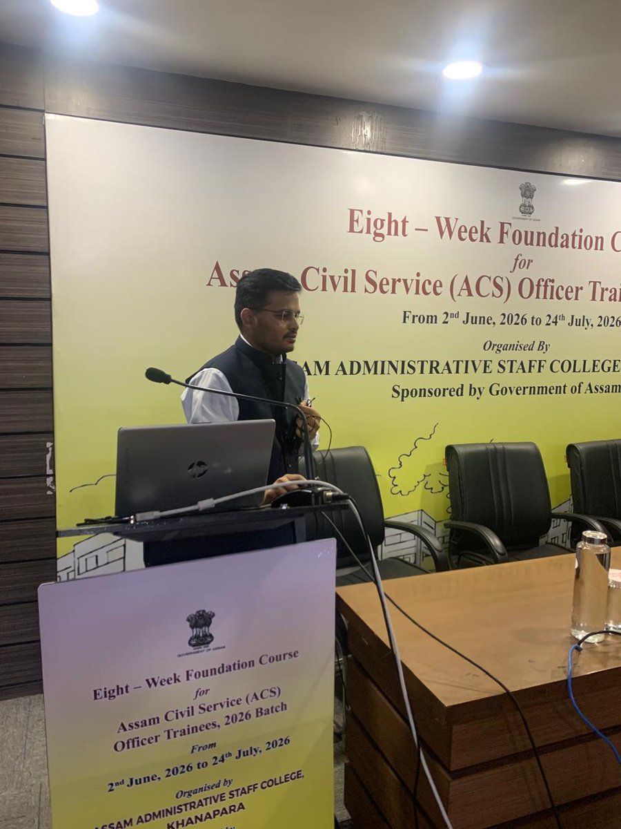 aasc1960's tweet photo. Shri Mridul Shivhare, IAS, Staff Officer to Chief Secretary, Assam conducted a session today on professional ethics for the ACS OTs in their Foundation Course, 2026 batch. https://t.co/AOLOVTo7N8