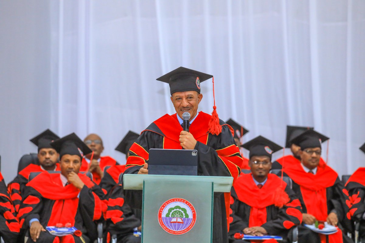 TemesgenTiru's tweet photo. Science and technology are the foundation of our sovereignty and a pillar of our prosperity.

To accelerate Ethiopia’s structural transformation, we have made science and technology a central driver of economic growth and national development. Guided by a clear education policy, the government is committed to building a skilled, innovative, and productive workforce.

Today, we attended the graduation ceremony of the 2018 E.C. class at Adama Science and Technology University a proud milestone as these young engineers and innovators begin a new chapter of contribution and creation.

Our science and technology universities must serve as centers of innovation, conducting research that addresses national challenges and developing solutions suited to our context. Adama Science and Technology University’s achievements in this regard are highly commendable.

Ethiopia’s educated youth carry a historic responsibility to advance creativity, scientific excellence, and innovation. Their contribution will be essential to overcoming challenges and realizing our vision for digital transformation and sustainable development.

The government will continue to support science and technology graduates and foster an environment where research, innovation, and talent can thrive.
