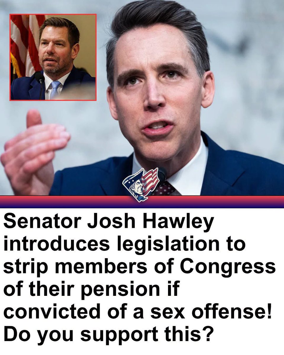 dimkovska88's tweet photo. ⚠️ Real Talk: Do you support Senator Josh Hawley's legislation to strip members of Congress of their pension if convicted of a sex offense? https://t.co/j6p98xuZeJ