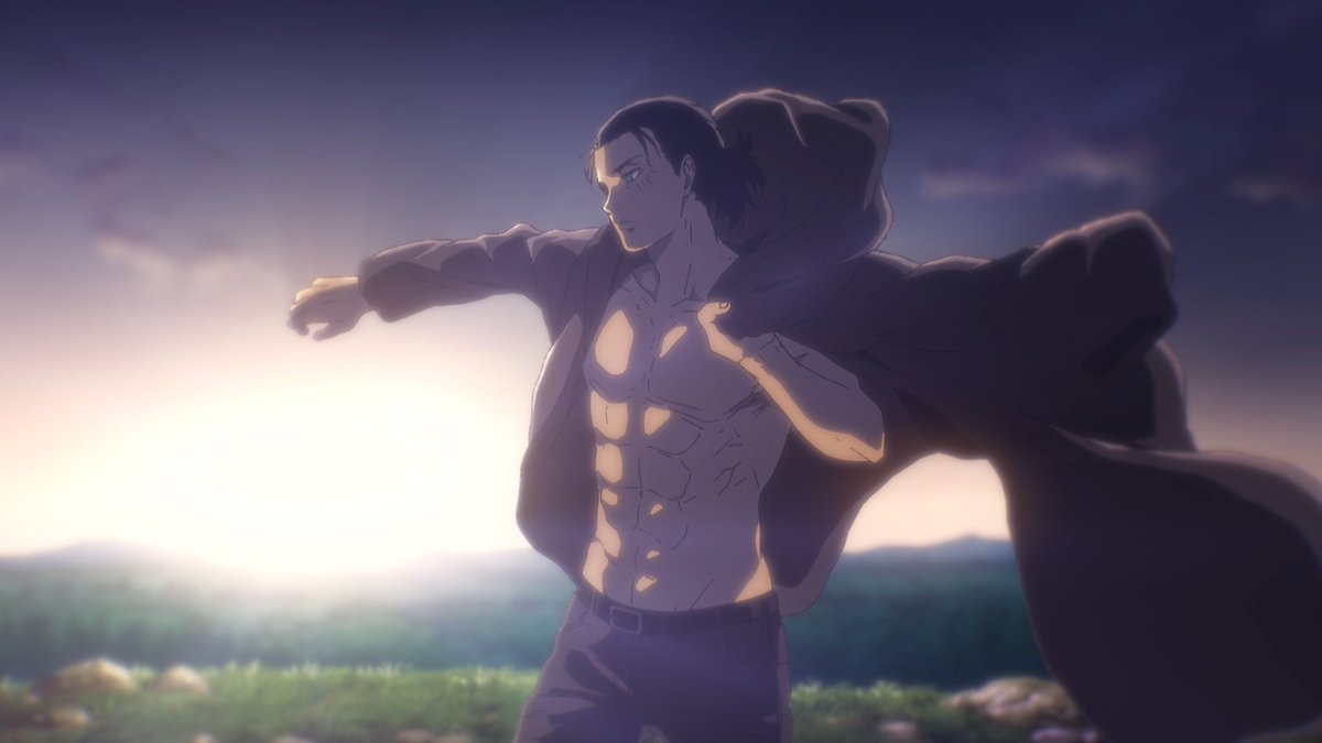 Aot6262's tweet photo. High quality images of Eren in the first Trailer for The Final Season https://t.co/3c3OOZTu7o