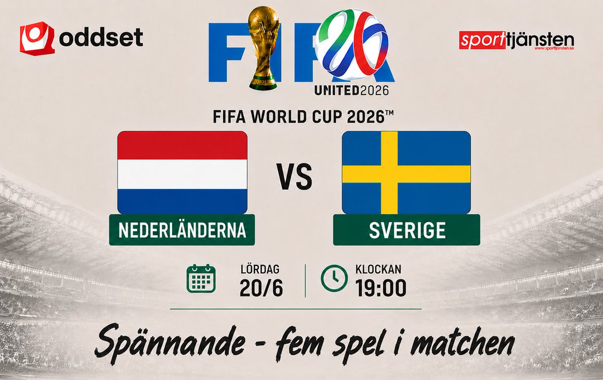 Sporttjansten's tweet photo. Oj, oj, oj!💥 Nederländerna-Sverige i VM. Bättre blir det inte!😍 På dagen åtta år sedan Toni Kroos avgjorde mot Sverige i 95:e minuten. Är det Sveriges tur den här midsommardagen? Avspark kl. 19 och vi lyfter fram FEM SPEL💪 i matchen. Resten av kvällen också spännande.
▶️▶️▶️ https://t.co/wZTCPUBLhh