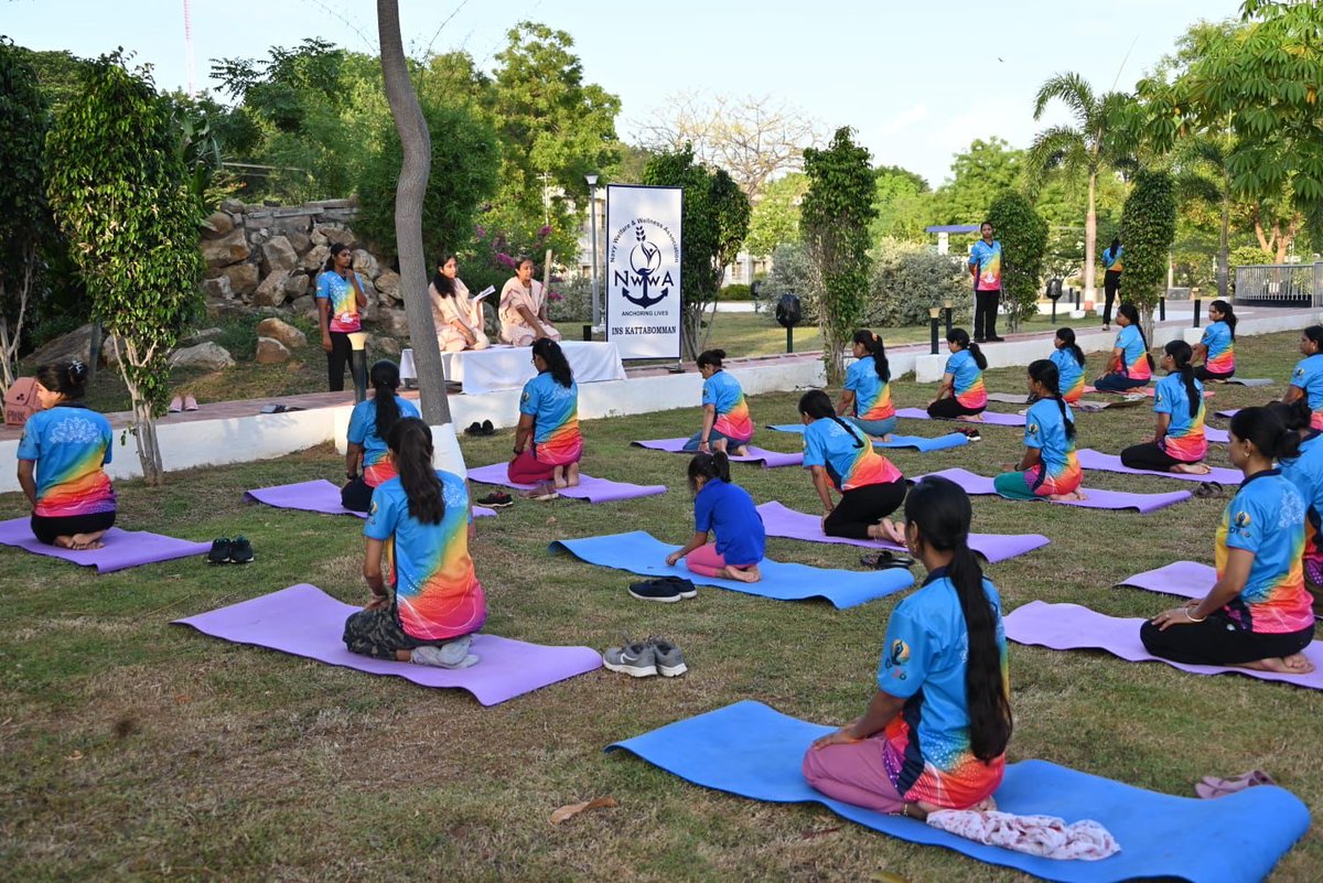 IN_HQTNP's tweet photo. As part of the celebrations of International Yoga Day 2026, personnel, families, and children of #INSKattabomman enthusiastically participated in yoga sessions conducted at various locations across the station. The event reinforced the importance of yoga in promoting physical fitness, mental well-being, and a healthy lifestyle.

#InternationalYogaDay2026 #YogaForOneEarthOneHealth #INSKattabomman #IndianNavy #YogaDay