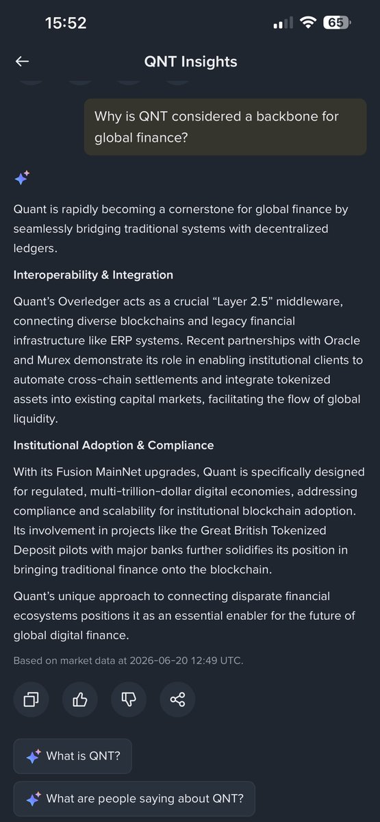 NikolasTsa7's tweet photo. #QNT as the backbone of digital global finance. https://t.co/LBSM3cJLIR
