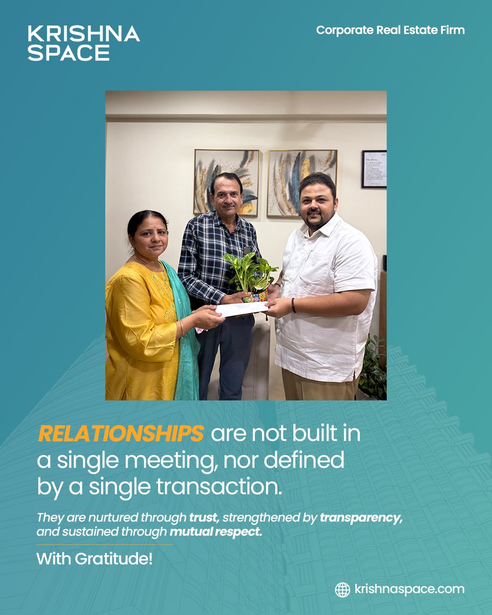 KrishnaSpace's tweet photo. At Krishna Space, we consider every enduring relationship one of our most meaningful achievements.

We remain grateful for the trust placed in us and for the opportunity to serve, support, and grow alongside our valued clients.

Thank you for being a part of our journey. https://t.co/sfqhkpdCSh