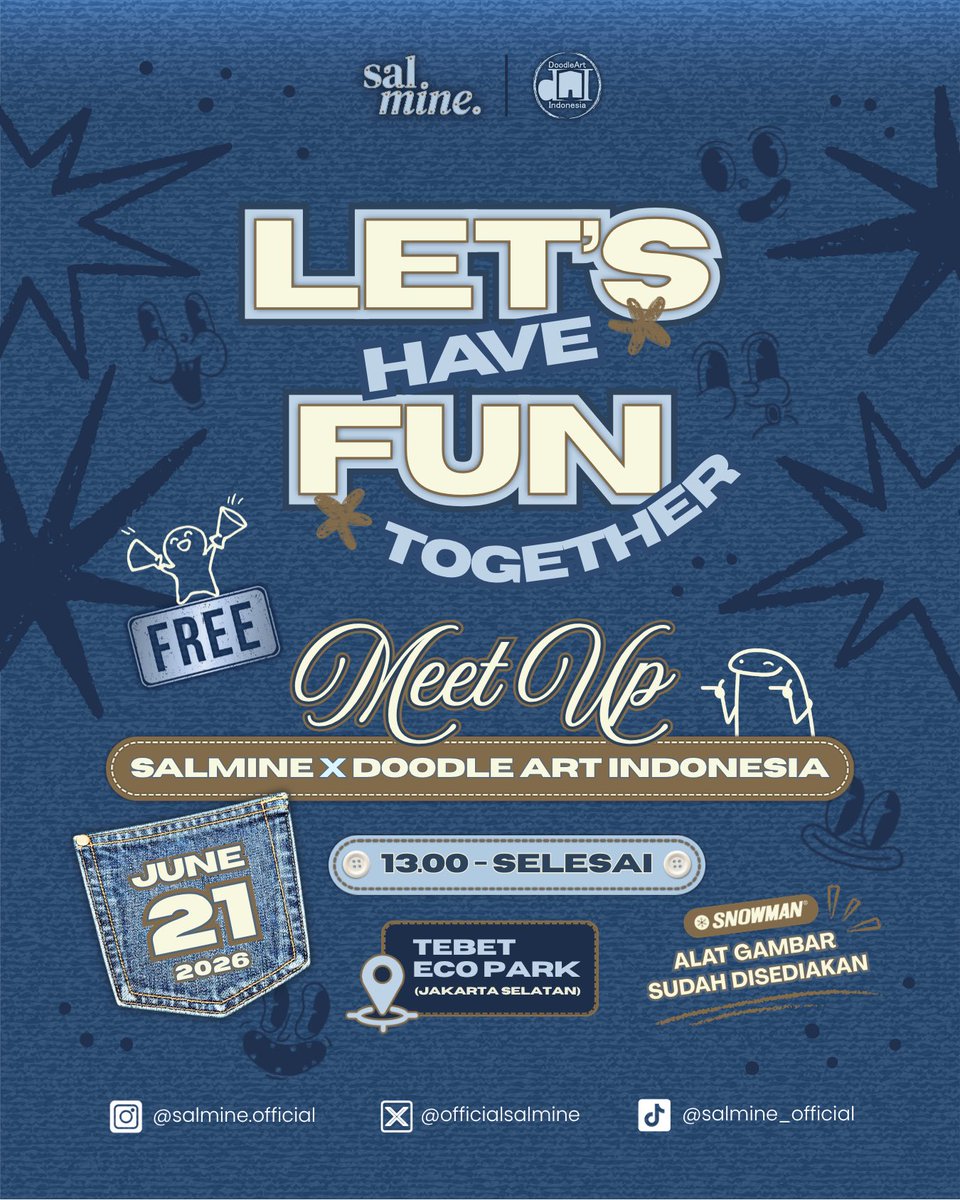 OfficialSalmine's tweet photo. Sampai bertemu di Tebet Eco Park besok siang guys 🤝🏻 https://t.co/obrhD532H3