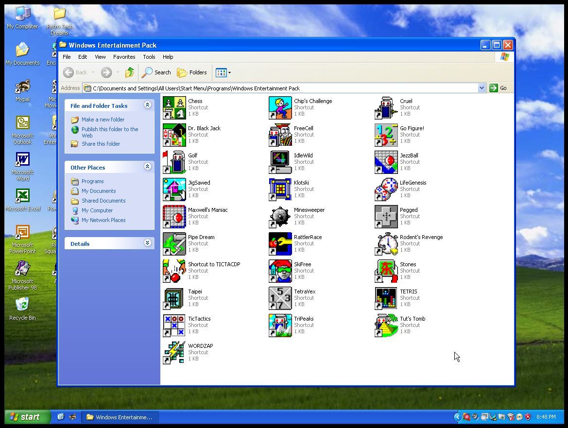 Windows Entertainment Pack games on Windows XP
