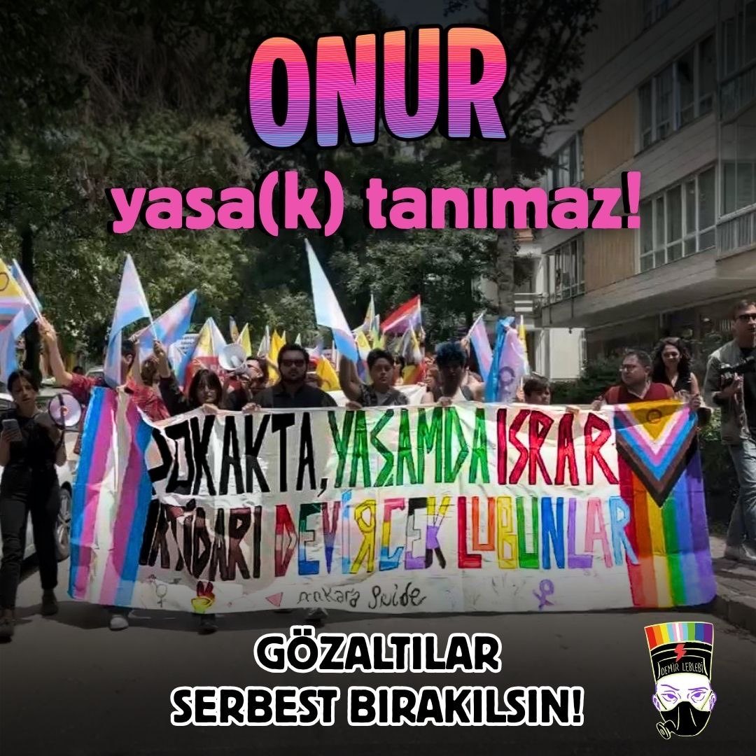 demirLeblebi26's tweet photo. 🏳️‍🌈🏳️‍⚧️Ankara Pride’ı yaşayan, yaşatan 8 kişi işkenceyle gözaltına alındı. 

Yasa(k)larla, gözaltılarla mücadelemiz bitmez; gözaltılar derhal serbest bırakılsın! https://t.co/peUGXBpg4A