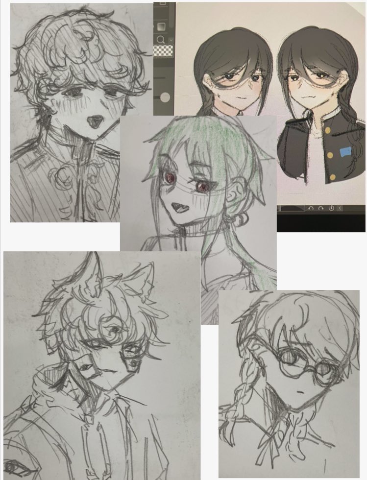 neco_kai's tweet photo. キャラデザ練りすぎて
trpgのボツ案の子が増えてきた。

＃イラスト ＃創作 ＃oc https://t.co/5SAhsukLDy