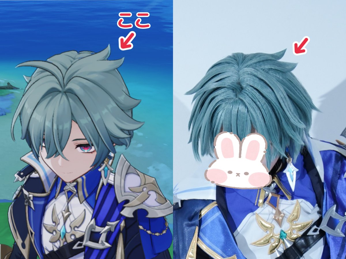 rindo_mia's tweet photo. ローエンのウィッグ、下向いた時にチラッと見えるここがこだわりポイントなので見てほしい💡 https://t.co/0IXgtZtofb
