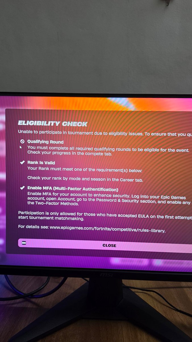 Dagger01454687's tweet photo. @FortniteStatus @FNCompetitive i qualled for the solo cash cup on middle east but its not letting me que for finals as i havent received the you have qualled screen , please help . https://t.co/RBe0JMLJer