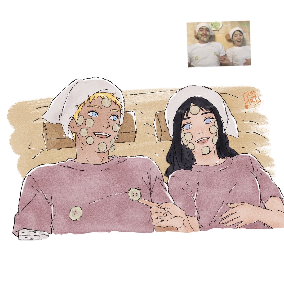 Alexxgallery's tweet photo. #naruhina cucumber date 🥒  #naruto https://t.co/0hTWVehgkh