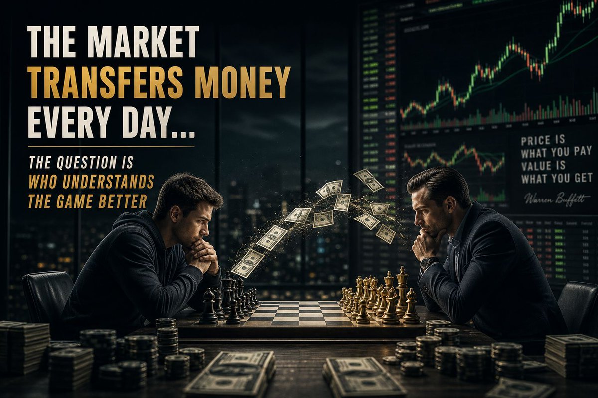 Cfxinsights's tweet photo. Harsh truth:

Markets transfer money daily.

From people who don’t understand the game…

To people who do.

The question is simple.

Are you learning fast enough?

👇

#CryptoTrading #cryptoforexinsights #TradingPsychology https://t.co/GmZ9WR2IIM
