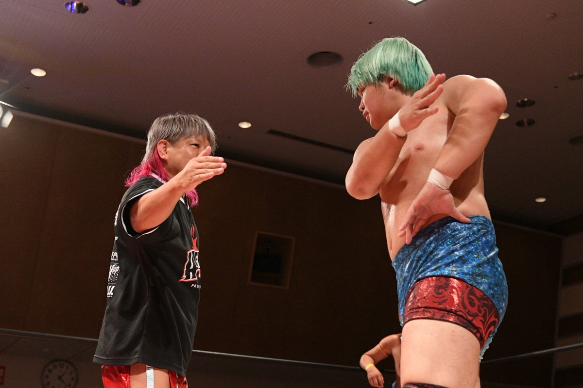yabu0229's tweet photo. お昼の部HEAT-UP横浜ラジアントホール大会終了。ヒートアップのラジアントで過去最大動員。秦野くんが譲二くん超えで王座防衛。次期挑戦者はなんとマーティー・スカル🔥

とどろきのTAMURA🆚礼夢戦も楽しみ。仲川くん参戦嬉しかった！ご来場ありがとうございました。
#heatuppw https://t.co/1Pw6JSoXtm