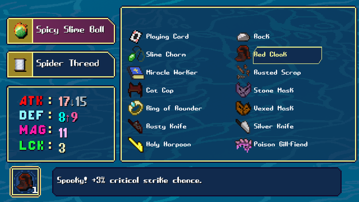 LotusWaveArcade's tweet photo. 1 year later!

Check out how the equipment menu of Croakspire has grown in the span of a year of development! https://t.co/qwZVN82P0a