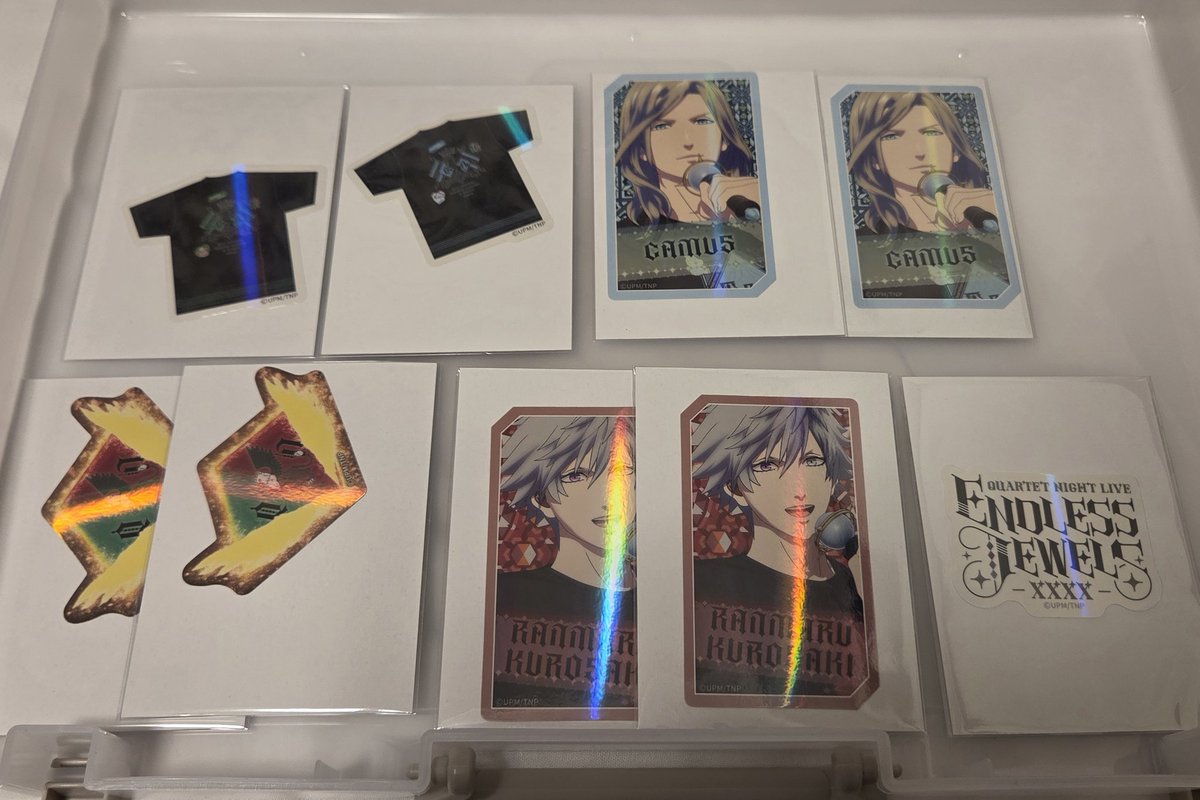 sairi_ft159's tweet photo. 交換 うたプリ カルナイ カルライ ステッカー 千葉

譲
画像1

求
画像2、3

RTTRは、ゴッラブか神戸 タブナイ(上段左から2番目)、ベル 藍のいずれかとの交換でお願いいたします。
明日AM西船橋、PM横浜にてお手渡し。後日郵送。 https://t.co/gty1TclQkT
