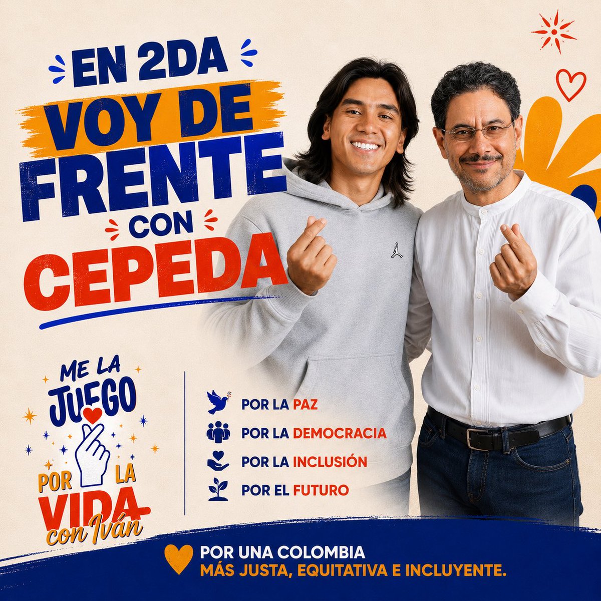AlbertCorredor's tweet photo. Liderar también es tomar posición. Mañana votaré por Iván Cepeda porque creo en una Colombia que une, educa, transforma y construye futuro para todos. 🇨🇴 #MeLaJuegoPorLaVida https://t.co/Tah1sEN0cZ