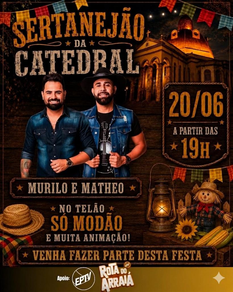 muriloematheo's tweet photo. E hoje Sabadão estaremos logo mais na Catedral de São Carlos/SP com muito Sertanejo pra todos vocês! Esperamos todos por lá para curtirem essa grande noite com a gente 🎙😎🤠🎸 https://t.co/ggxuSrvcLX