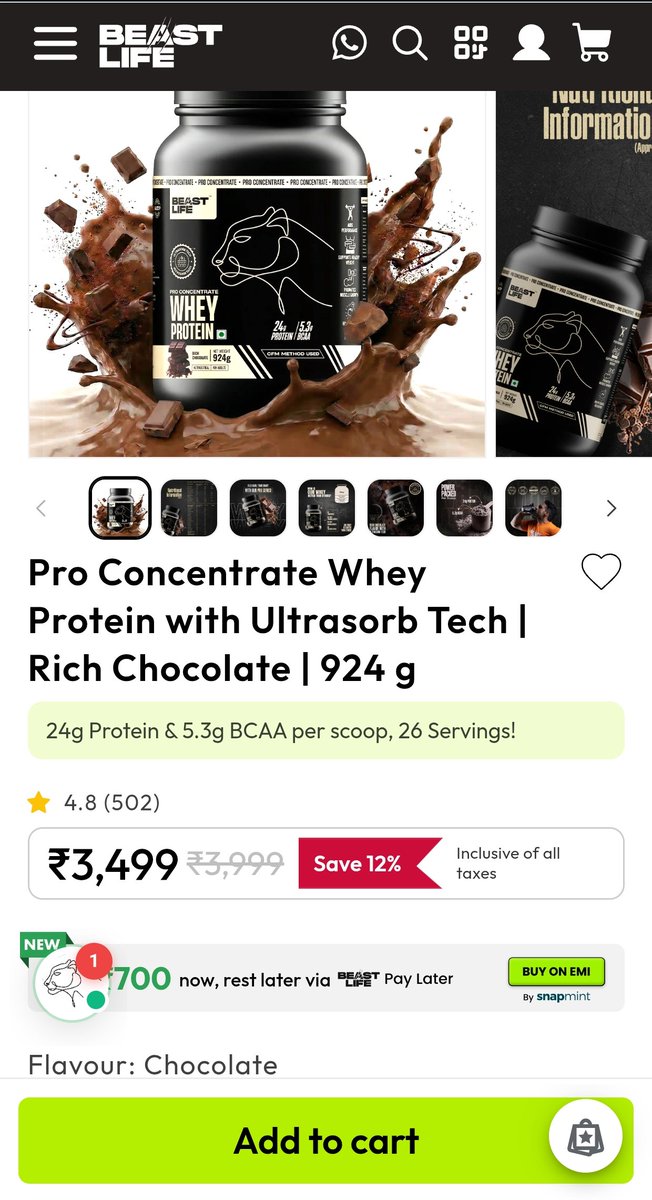 iamKeshavP's tweet photo. Dear @flyingbeast320

₹2,448 in Nov 2025. ₹3,499 today for the same 924g whey protein.

That's a 43% hike in just 7 months. Salaries aren't rising that fast, and neither is inflation.

What's driving these increases? Loyal customers deserve an explanation. https://t.co/W2GDRBdzIJ