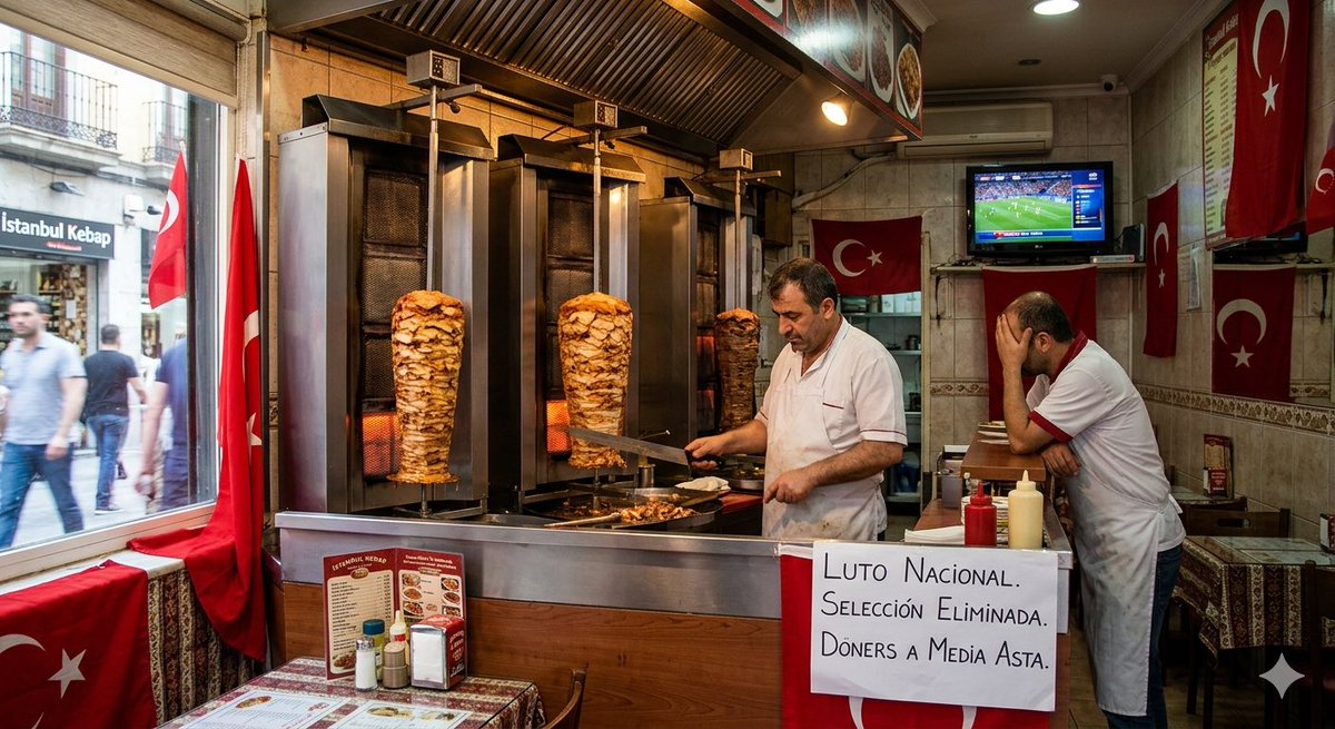 Nappiato's tweet photo. @3Cebolla Qué pena la verdad, hoy los kebabs turcos giran a media asta por la eliminación. https://t.co/I3eKGYSXEL