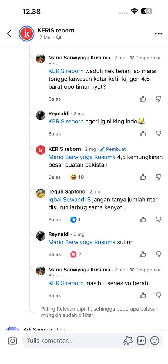 ahmad91301's tweet photo. @049_dwi Salahnya dimana kalo digoreng? Toh keris yg ngomong kalo gen 4,5 buatan pakistan https://t.co/Kj2x6nKaJo