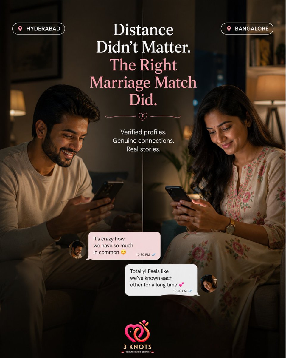 knots_3's tweet photo. Distance never decides the right match 🤍
Real conversations. Genuine connections. Meaningful beginnings.
Find verified profiles and start your story today.

#3knots #3knotsmatrimony #matrimony #longdistancerelationship #indianmatrimony #meaningfulconnections #perfectmatch https://t.co/KyDyi1jhvz